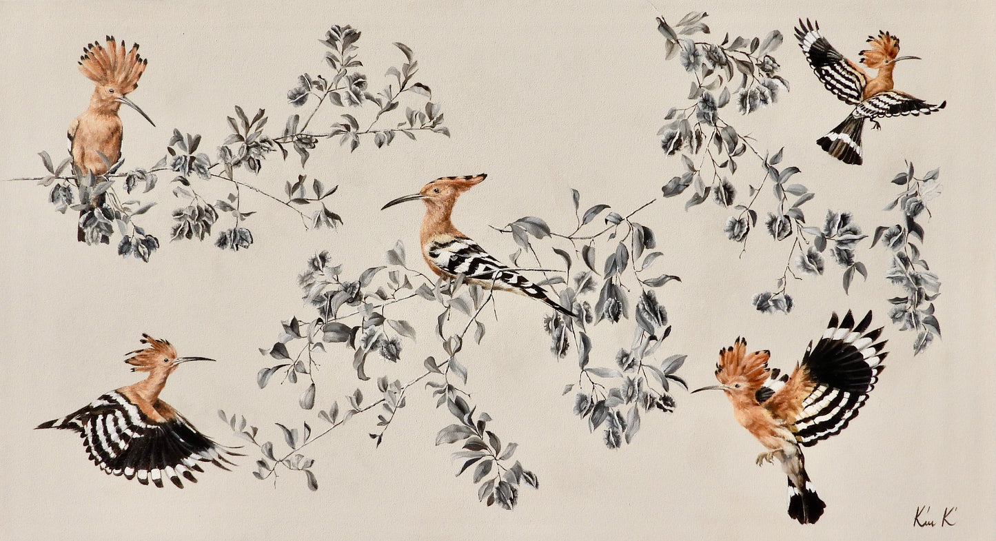 bushwillow & hoopoe | oil on canvas