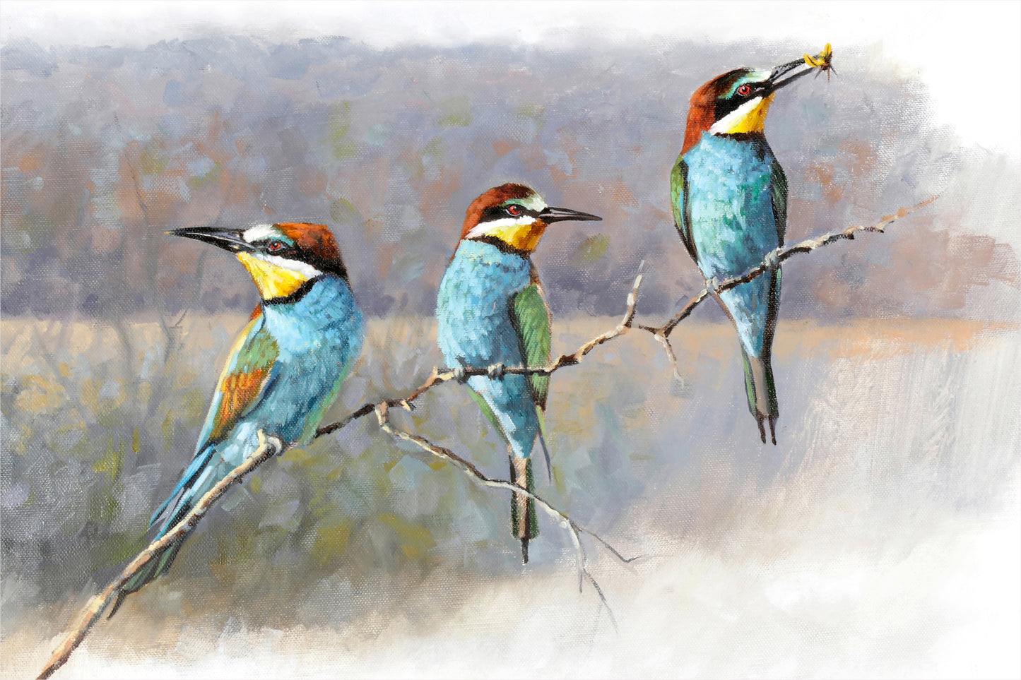 bee eaters | oil on canvas